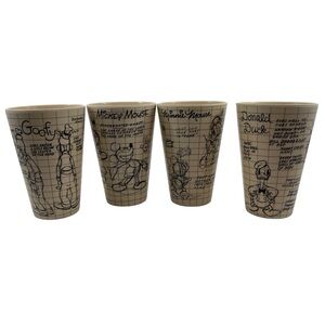 Disney Tumblers Mickey Mouse Sketchbook Drinking Cups 16 oz Set of 4